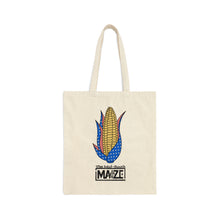 Load image into Gallery viewer, The Mid-South Maze Blue Polka Dotted Corn Cotton Canvas Tote Bag