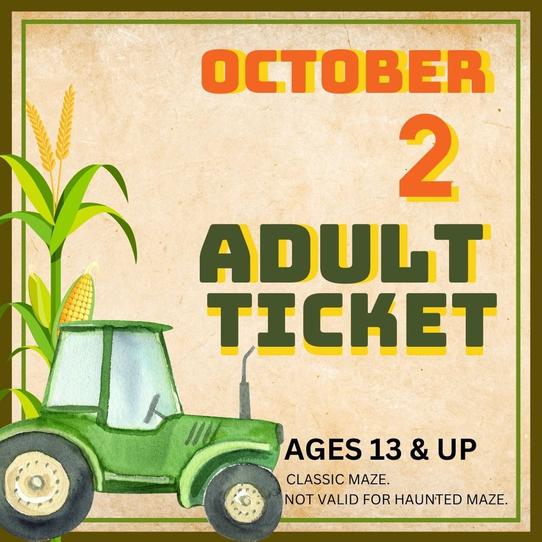 Corn Maze Adult (Ages 13& UP) : October 2